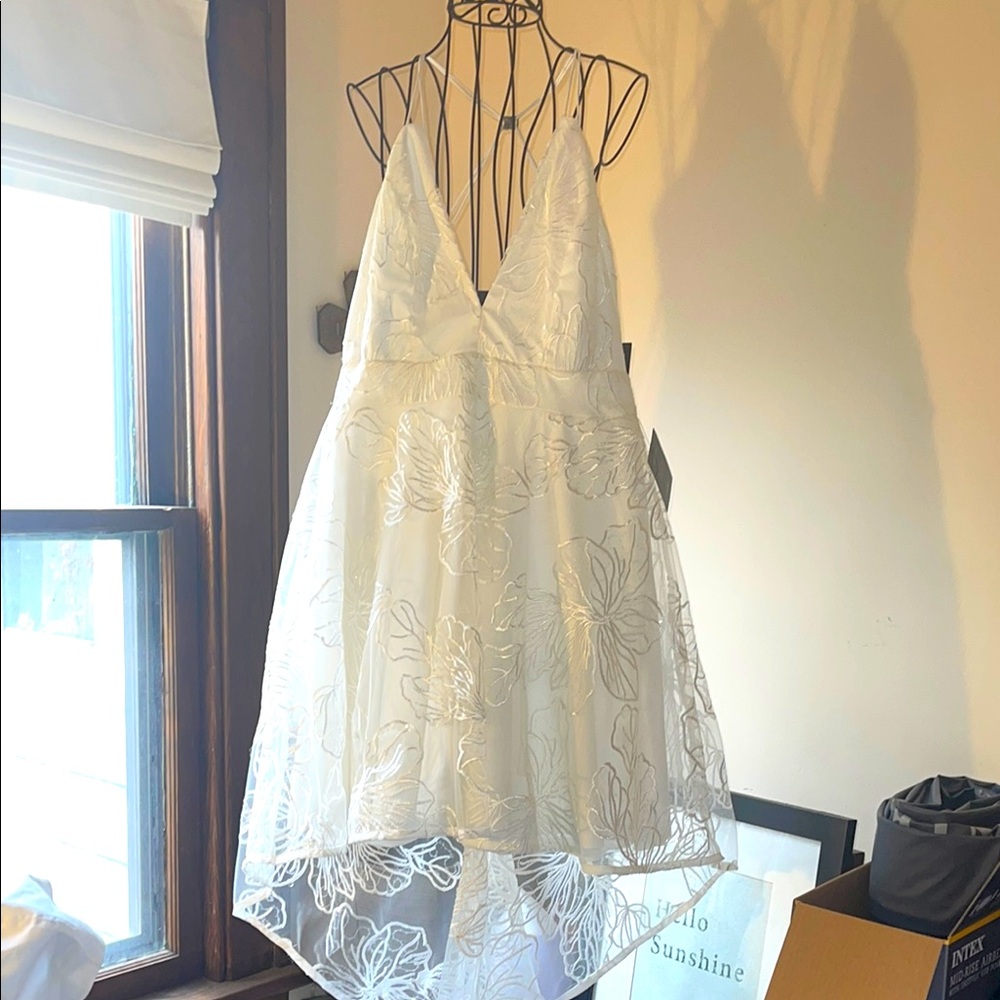 Lulus White Floral Lace Dress